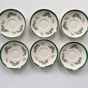 Spode Christmas Tree Saucers – Set of 6 – EUC